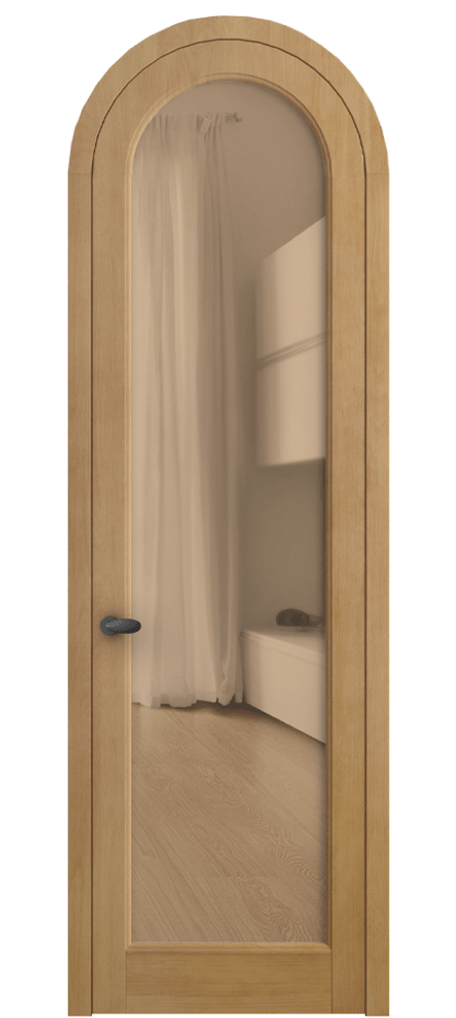 Межкомнатная дверь Palazzo 6814 Бук натуральный матовый Прозрачное оранжевое стекло, триплекс Цена 171739 ₽ | Volhovec