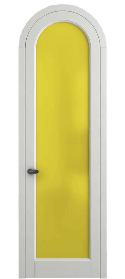 Межкомнатная дверь Палаццо 6814 Матовый светло-серый Сатинированное жёлтое стекло, триплекс Цена 125159 ₽ | Volhovec