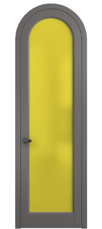 Межкомнатная дверь Palazzo 6814 Матовый классический серый Сатинированное жёлтое стекло, триплекс Цена 125159 ₽ | Volhovec