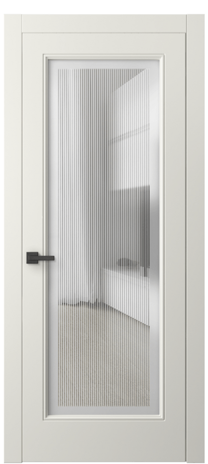 Межкомнатная дверь Линия 8300 Матовый жемчужный Сатинированное с гравировкой "Каннелюры", триплекс Цена 83699 ₽ | Volhovec