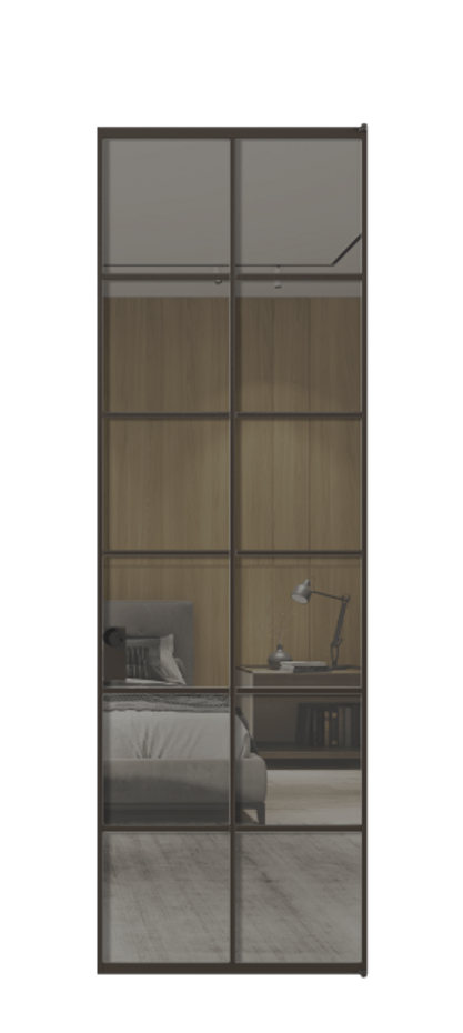 Алюминиевая дверь АЛПЛ040.05 Алюминий антрацит Рефлективное серое стекло "Stopsol", калёное Цена 157470  | Volhovec