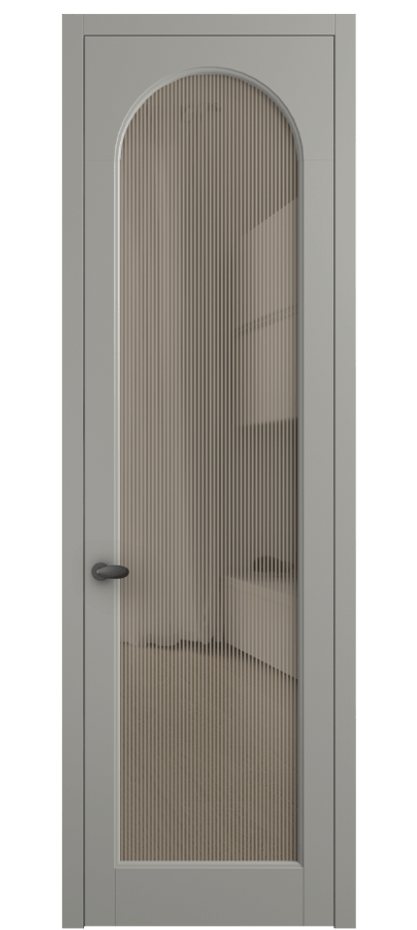 Межкомнатная дверь Палаццо 6804 Матовый нейтральный серый Рифлёное бронзовое стекло "Дюна", триплекс Цена 103029 ₽ | Volhovec