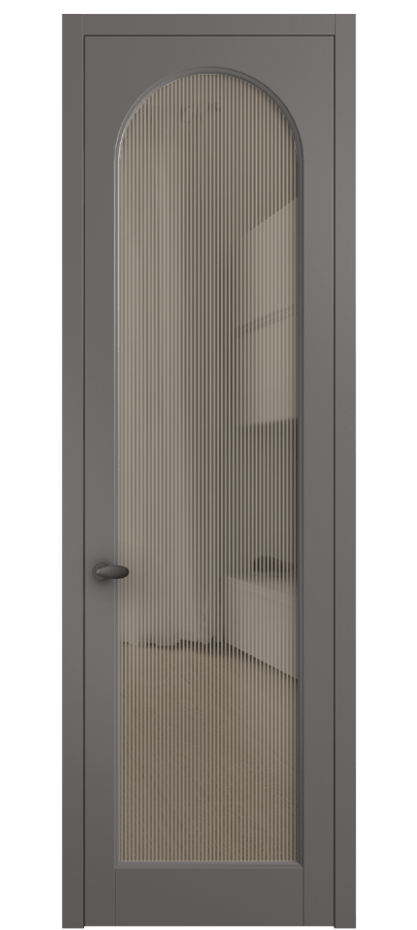 Межкомнатная дверь Палаццо 6804 Матовый классический серый Рифлёное бронзовое стекло "Дюна", триплекс Цена 103029 ₽ | Volhovec