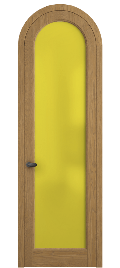 Межкомнатная дверь Palazzo 6814 Дуб солнечный матовый Сатинированное жёлтое стекло, триплекс Цена 206349 ₽ | Volhovec