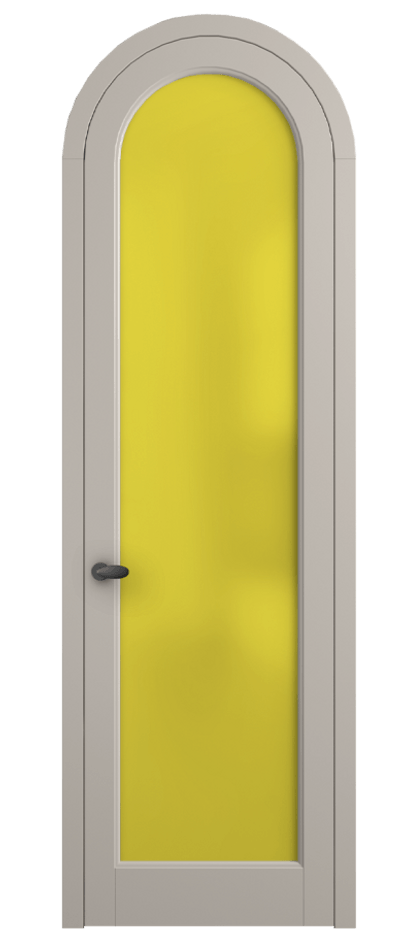 Межкомнатная дверь Palazzo 6814 Матовый светло-бежевый Сатинированное жёлтое стекло, триплекс Цена 125159 ₽ | Volhovec