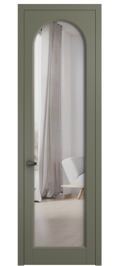 Межкомнатная дверь Палаццо 6804 Матовый оливковый тёмный Двустороннее зеркало, триплекс Цена 99029 ₽ | Volhovec