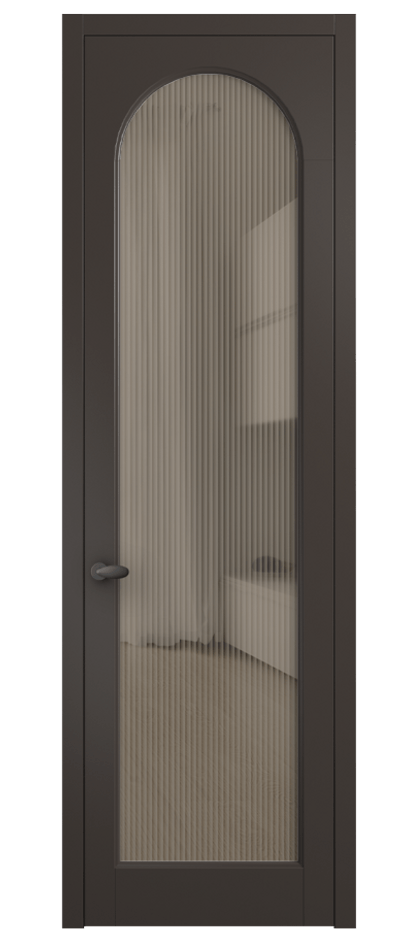 Межкомнатная дверь Палаццо 6804 Матовый антрацит Рифлёное бронзовое стекло "Мору", триплекс Цена 105029 ₽ | Volhovec