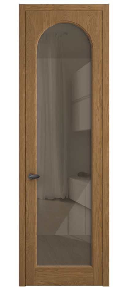 Межкомнатная дверь Палаццо 6804 Дуб пряный матовый Рефлективное бронзовое стекло "Стопсол", калёное Цена 156229 ₽ | Volhovec