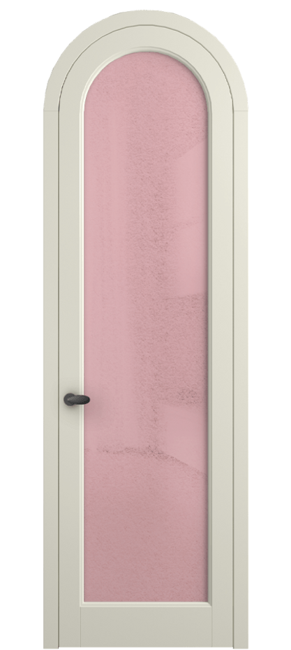 Межкомнатная дверь Палаццо 6814 Матовый молочно-белый Фактурное розовое стекло "Лёд", триплекс Цена 131159 ₽ | Volhovec