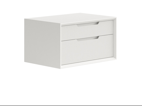 Мебель Тумба подвесная прикроватная Velvet 2 ящика. Цвет Матовый тёплый серый. Материал Гладкая эмаль. Коллекция Тумба подвесная прикроватная Velvet 2 ящика. Картинка.