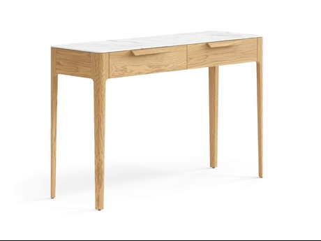 Мебель Консоль Piega 2 ящика. Цвет Дуб пшеничный матовый. Материал Массив дуба матовый. Коллекция Консоль Piega 2 ящика. Картинка.