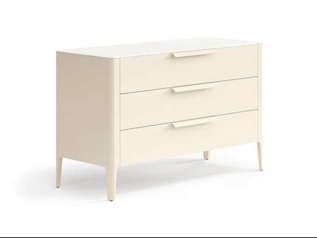 Мебель Комод Piega 3 ящика. Цвет Матовый светло-бежевый. Материал Гладкая эмаль. Коллекция Комод Piega 3 ящика. Картинка.