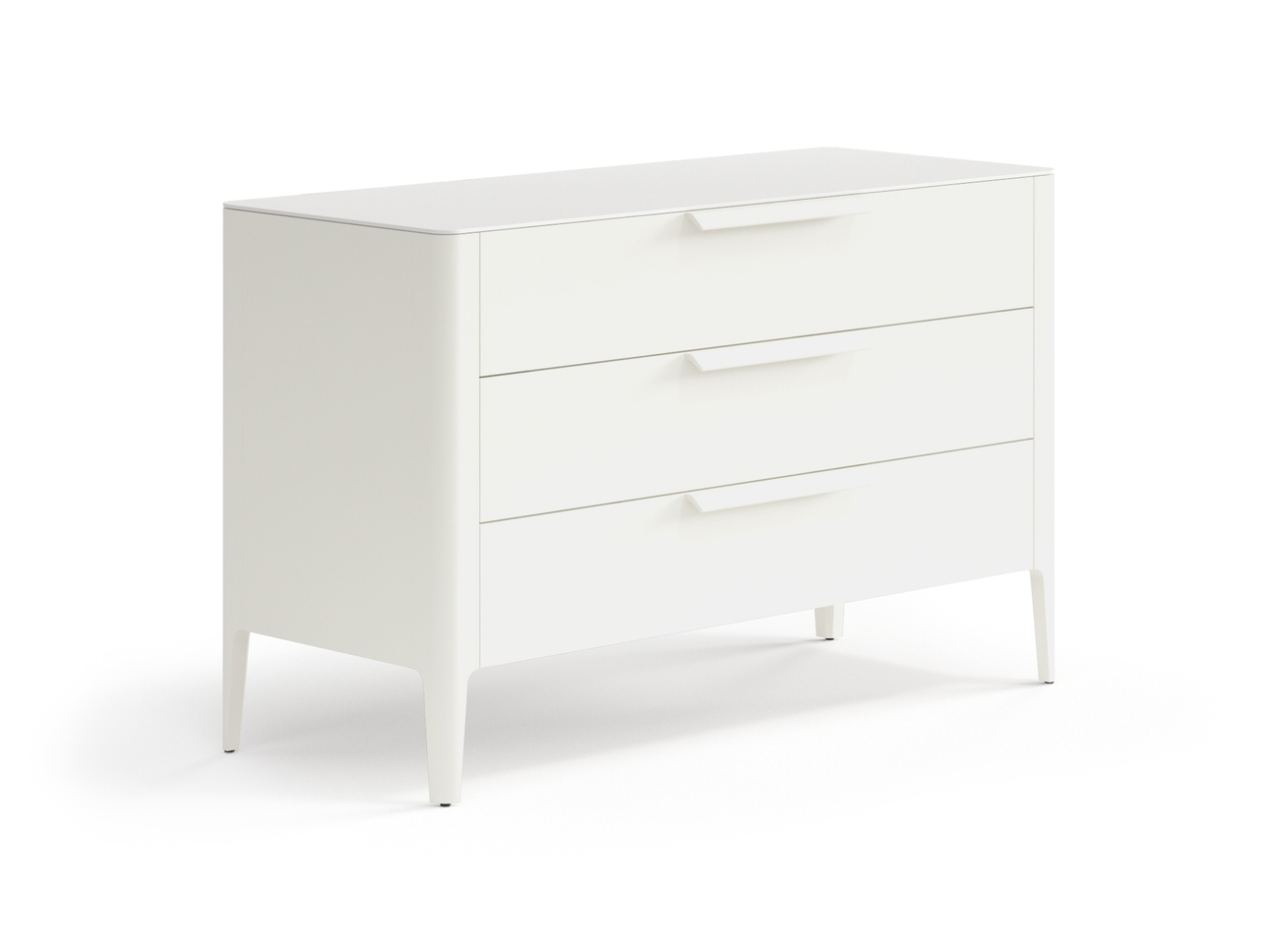 Комод Piega 3 ящика Матовый молочно-белый