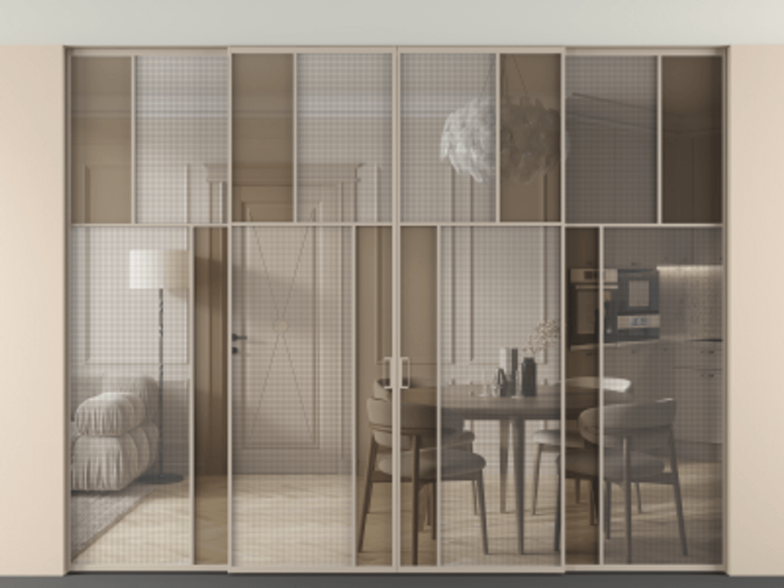 Перегородка Mosaic внутри проема четырёхстворчатая в потолок #VENDORCODE# #FURNISH# #GLASS# Цена #PRICE# #CURRENCY# | Volhovec