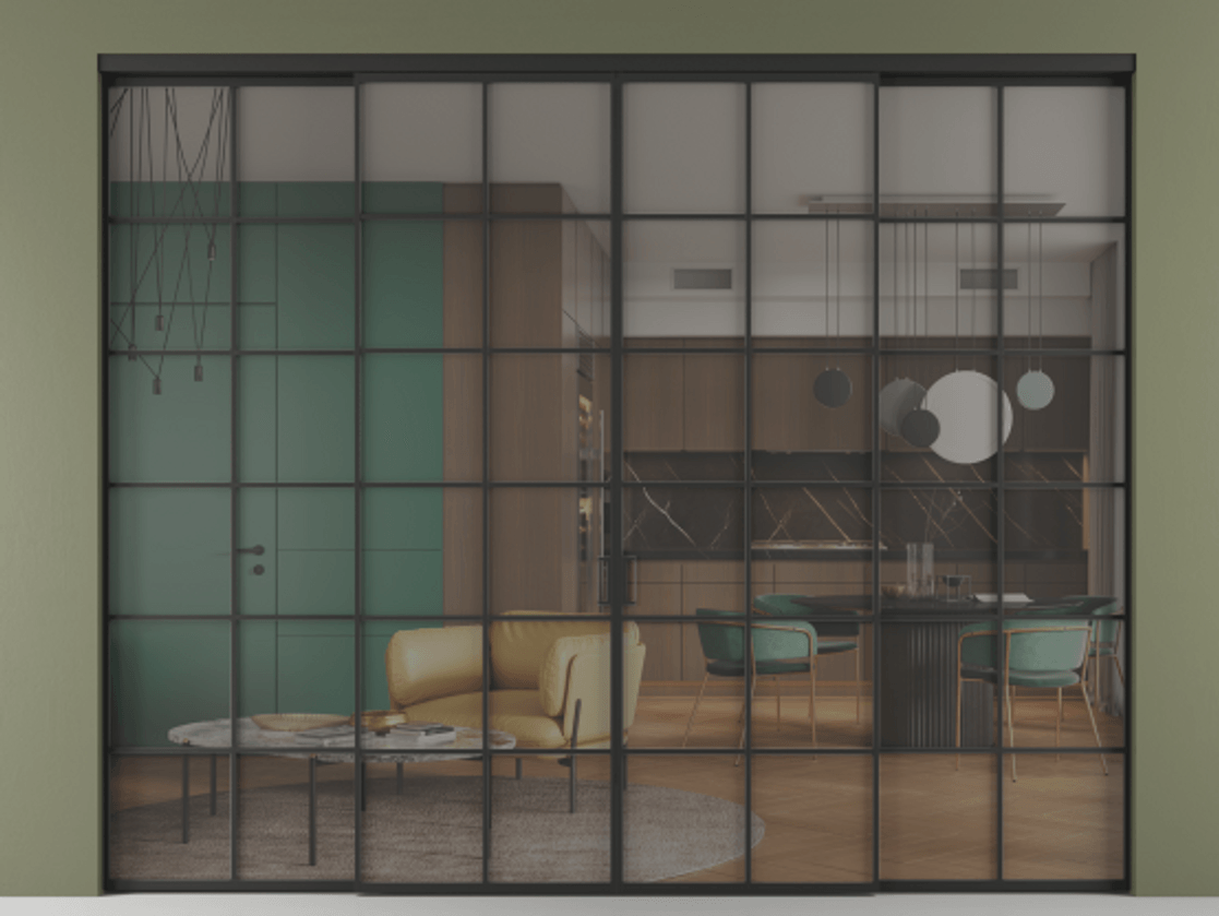 Перегородка Formato внутри проёма четырёхстворчатая #VENDORCODE# #FURNISH# #GLASS# Цена #PRICE# #CURRENCY#  | Volhovec