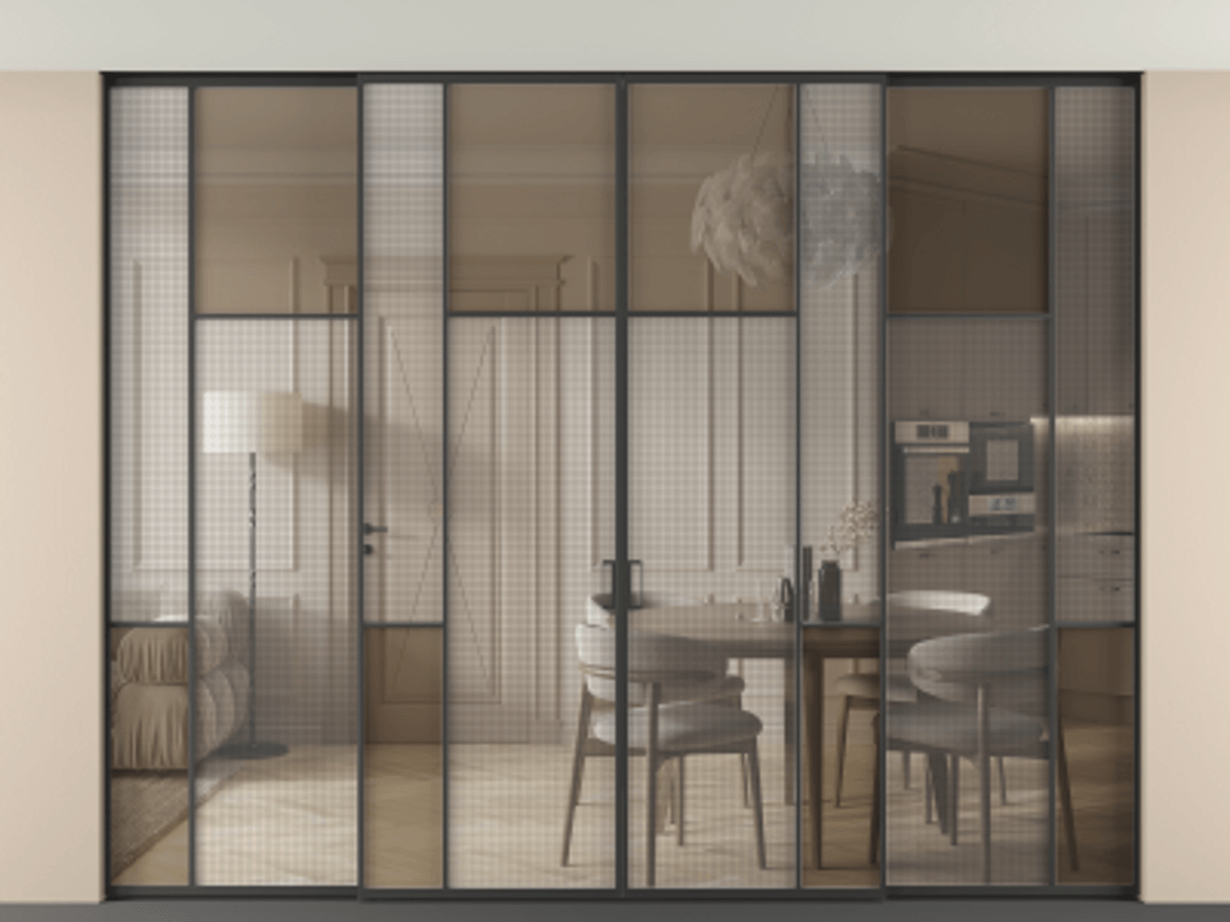 Перегородка Mosaic внутри проема четырёхстворчатая в потолок #VENDORCODE# #FURNISH# #GLASS# Цена #PRICE# #CURRENCY# | Volhovec