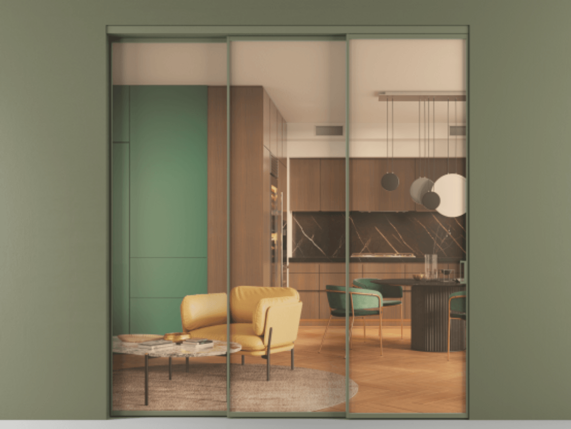 Перегородка Formato внутри проёма 3 створки с синхронным механизмом АЛПР 040.01 Алюминий оливковый тёмный Прозрачное оранжевое стекло, триплекс. Цена 67310740 so'm 1. Полотно 3 шт. (800/2100 мм)
2. Комплект установки раздвижной системы
3. Базовый комплект фурнитуры
4. Комплект фурнитуры телескопик синхро-2
5.Ручка RONDO
. Фабрика дверей Волховец 8 (800) 551 43 19 Перегородка Formato внутри проёма 3 створки с синхронным механизмом АЛПР 040.01 Алюминий оливковый тёмный Прозрачное оранжевое стекло, триплекс Цена 67310740 so'm | Volhovec