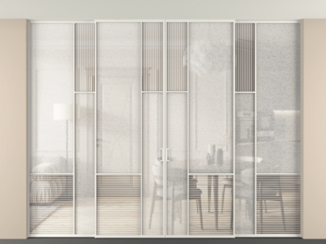 Перегородка Mosaic внутри проема четырёхстворчатая в потолок #VENDORCODE# #FURNISH# #GLASS# Цена #PRICE# #CURRENCY# | Volhovec