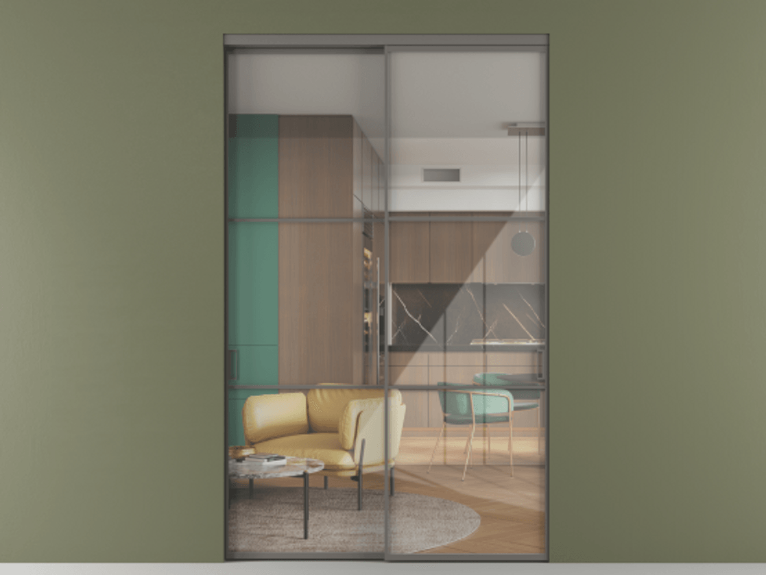Перегородка Formato внутри проёма двустворчатая #VENDORCODE# #FURNISH# #GLASS# Цена #PRICE# #CURRENCY#  | Volhovec