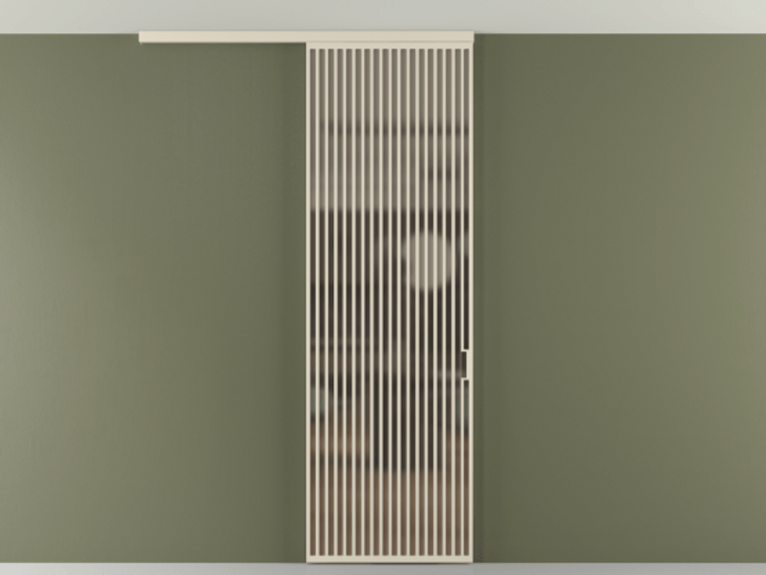 Перегородка Формато вдоль стены на потолок 1 створка АЛПР 040.06 Алюминий бежево-серый Сатинированное бронзовое стекло, триплекс Цена 177708 ₽ | Volhovec