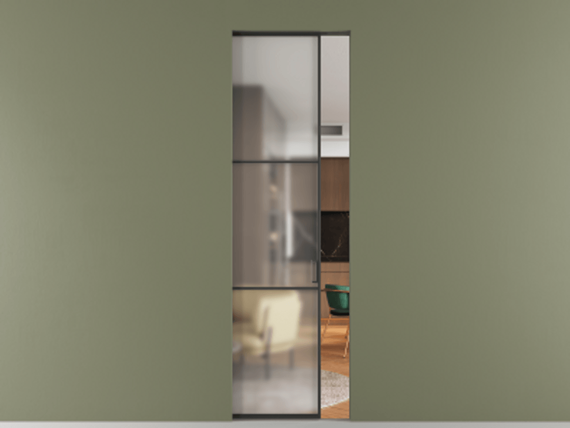 Перегородка Формато скрытый пенал 1 створка АЛПР 040.03 Алюминий Черный Сатинированное стекло "Мателюкс Кристал Вижн", калёное, матовое, каленое 6 мм. Цена 158900 ₽ . Фабрика дверей Волховец 8 (800) 551 43 19 Перегородка Формато скрытый пенал 1 створка АЛПР 040.03 Алюминий Черный Сатинированное стекло "Мателюкс Кристал Вижн", калёное, матовое, каленое 6 мм Цена 158900 ₽ | Volhovec