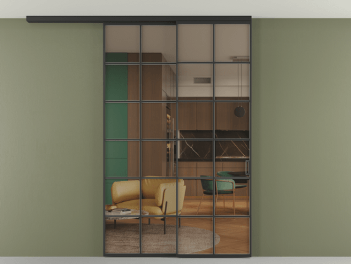 Перегородка Formato вдоль стены на потолок телескопик синхро 2 #VENDORCODE# #FURNISH# #GLASS# Цена #PRICE# #CURRENCY# | Volhovec