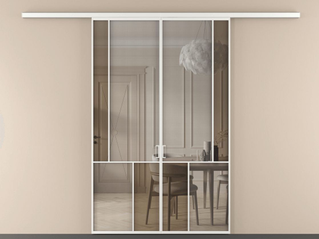 Перегородка Mosaic вдоль стены двустворчатая #VENDORCODE# #FURNISH# #GLASS# Цена #PRICE# #CURRENCY# | Volhovec