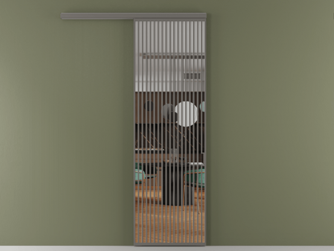 Перегородка Формато вдоль стены 1 створка АЛПР 040.06 Алюминий классический серый Прозрачное стекло "Кристал Вижн", калёное Цена 190880 ₽  | Volhovec