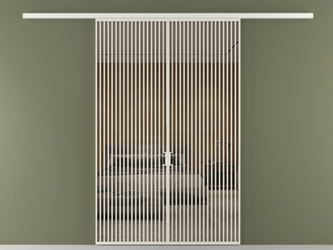 Перегородка Formato вдоль стены 2 створки АЛПР 040.06 Алюминий серый Рефлективное бронзовое стекло "Stopsol", калёное Цена 445000 ₽ | Volhovec