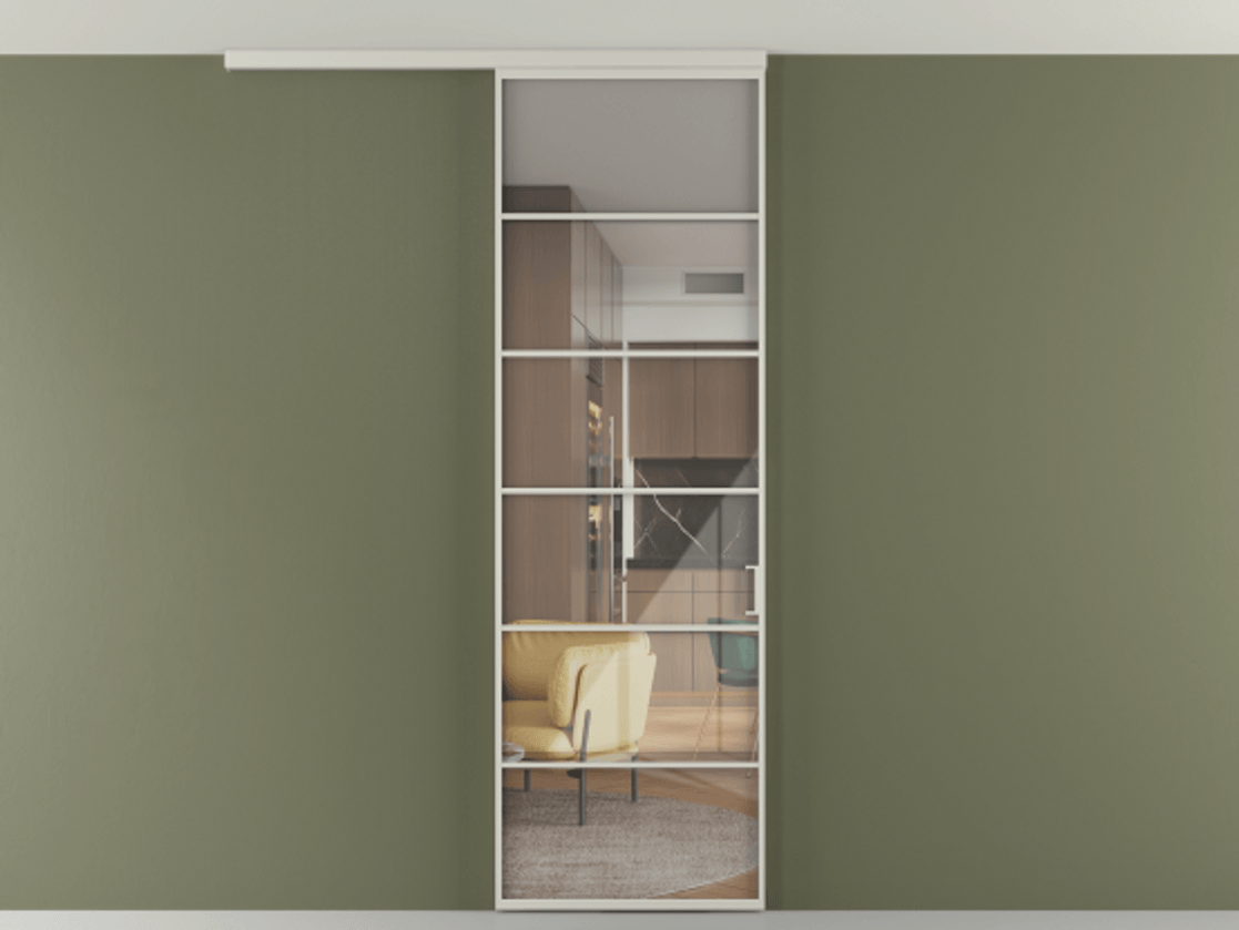 Перегородка Formato вдоль стены на потолок 1 створка АЛПР 040.04 Алюминий тёплый серый Рефлективное прозрачное стекло "Stopsol", калёное. Цена 27220270 so'm 1. Полотно 2 шт. (800/2100 мм)
2. Комплект установки раздвижной системы
3. Базовый комплект фурнитуры
4.Ручка RONDO
. Фабрика дверей Волховец 8 (800) 551 43 19 Перегородка Formato вдоль стены на потолок 1 створка АЛПР 040.04 Алюминий тёплый серый Рефлективное прозрачное стекло "Stopsol", калёное Цена 27220270 so'm | Volhovec