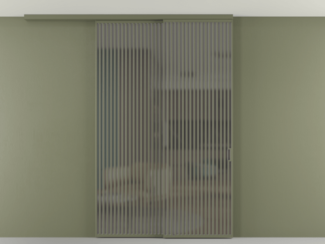 Перегородка Формато вдоль стены на потолок 2 створки с синхронным механизмом АЛПР 040.06 Алюминий оливковый тёмный Сатинированное серое стекло, триплекс. Цена 450456 ₽ 1. Полотно 2 шт. (800/2100 мм)
2. Комплект установки раздвижной системы
3. Базовый комплект фурнитуры
4.Ручка Рондо. Фабрика дверей Волховец 8 (800) 551 43 19 Перегородка Формато вдоль стены на потолок 2 створки с синхронным механизмом АЛПР 040.06 Алюминий оливковый тёмный Сатинированное серое стекло, триплекс Цена 450456 ₽ | Volhovec