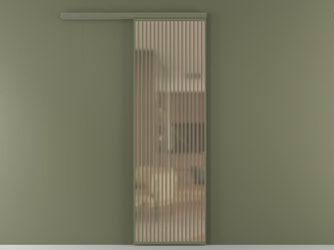 Перегородка Formato вдоль стены 1 створка АЛПР 040.06 Алюминий оливковый тёмный Сатинированное оранжевое стекло, триплекс Цена 37449440 so'm  | Volhovec