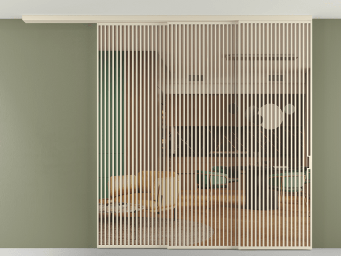 Перегородка Formato вдоль стены на потолок телескопик синхро 3 АЛПР 040.06 Алюминий бежево-серый Прозрачное оранжевое стекло, триплекс Цена 736660 ₽ | Volhovec