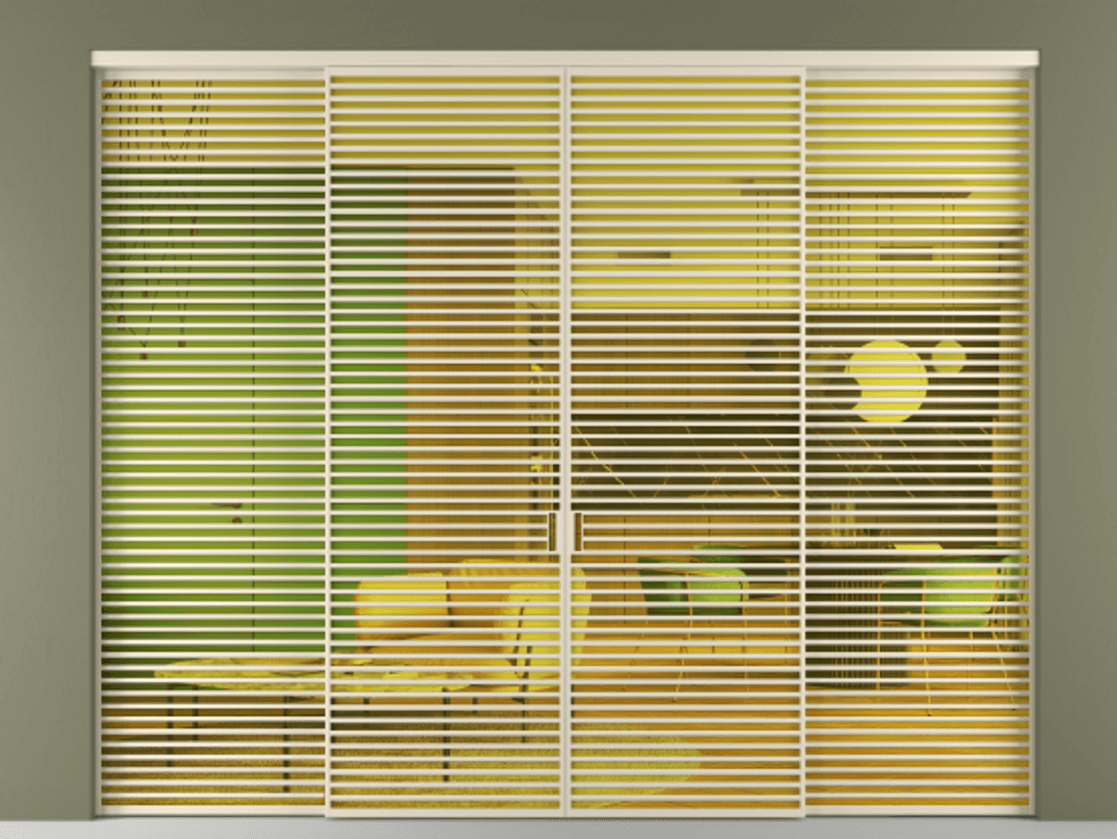 Перегородка Formato внутри проёма 4 створки АЛПР 040.07 Алюминий бежево-серый Прозрачное жёлтое стекло, триплекс Цена 789200 ₽  | Volhovec