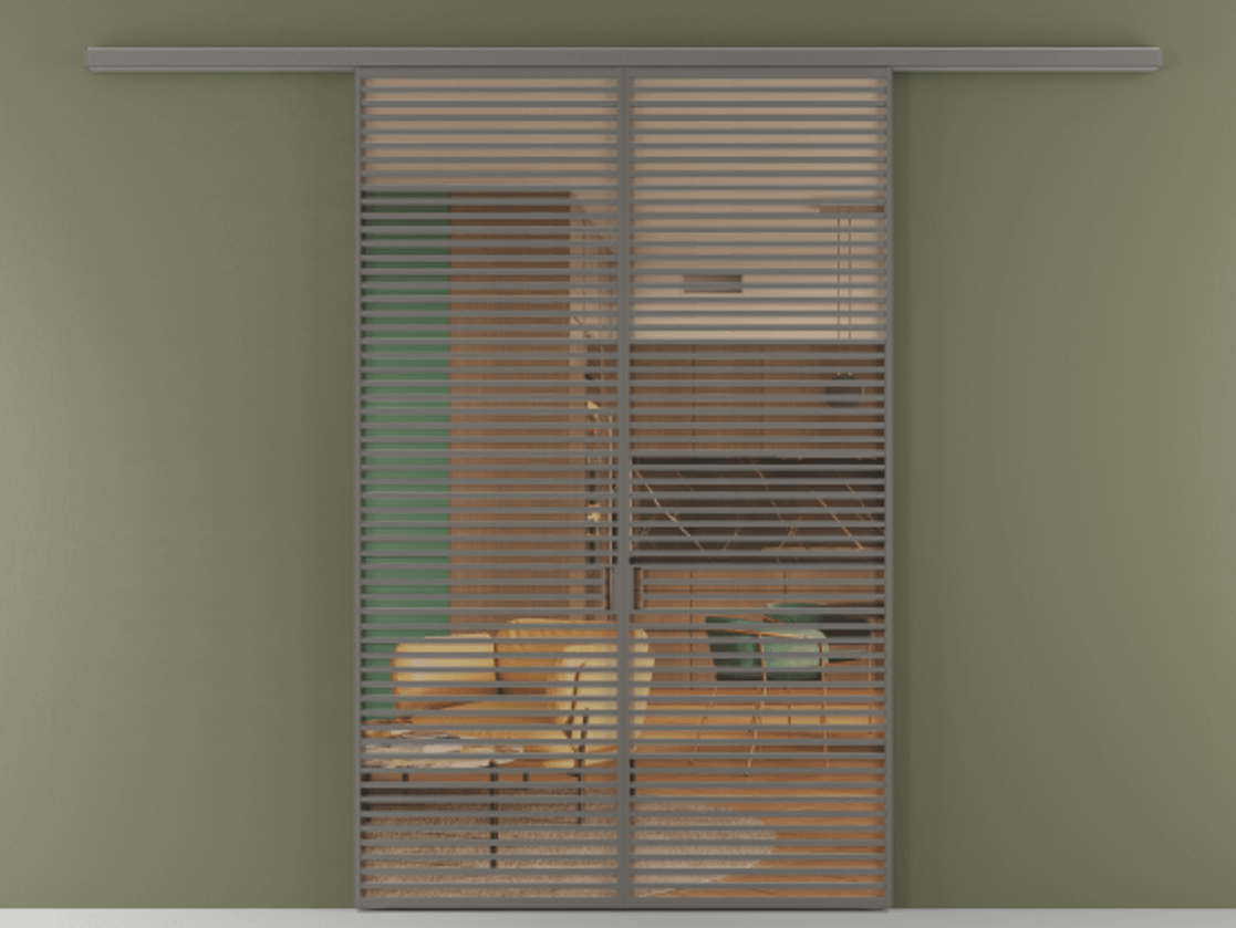 Перегородка Формато вдоль стены 2 створки АЛПР 040.07 Алюминий классический серый Прозрачное оранжевое стекло, триплекс Цена 342450 ₽ | Volhovec