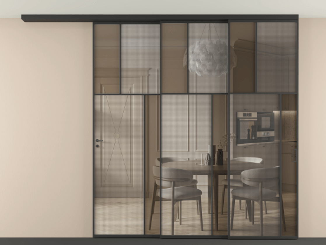 Перегородка Mosaic вдоль стены телескопик синхро-3 #VENDORCODE# #FURNISH# #GLASS# Цена #PRICE# #CURRENCY# | Volhovec