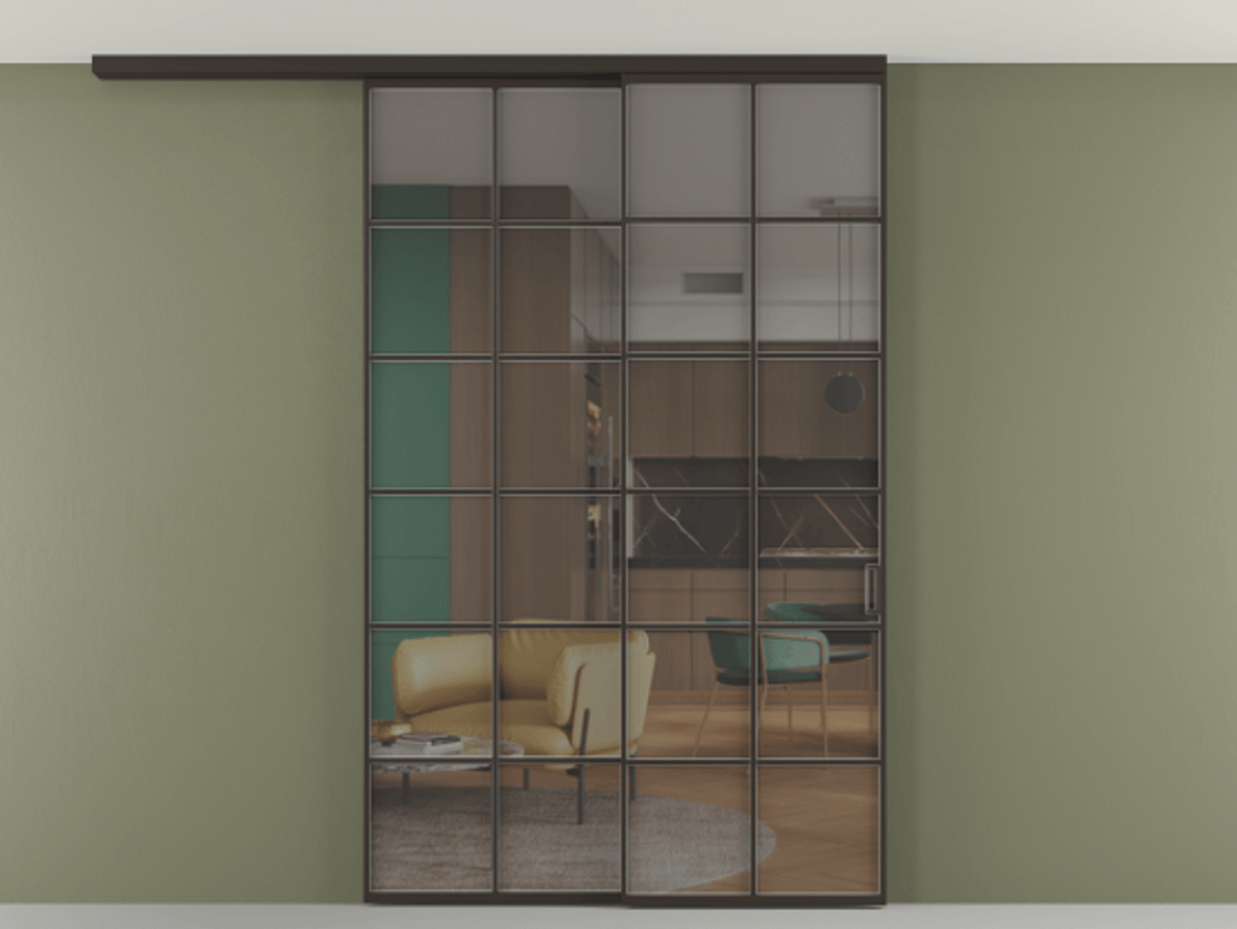 Перегородка Формато вдоль стены на потолок 2 створки с синхронным механизмом АЛПР 040.05 Алюминий антрацит Прозрачное серое стекло, триплекс. Цена 291704 ₽ 1. Полотно 2 шт. (800/2100 мм)
2. Комплект установки раздвижной системы
3. Базовый комплект фурнитуры
4.Ручка Рондо. Фабрика дверей Волховец 8 (800) 551 43 19 Перегородка Формато вдоль стены на потолок 2 створки с синхронным механизмом АЛПР 040.05 Алюминий антрацит Прозрачное серое стекло, триплекс Цена 291704 ₽ | Volhovec