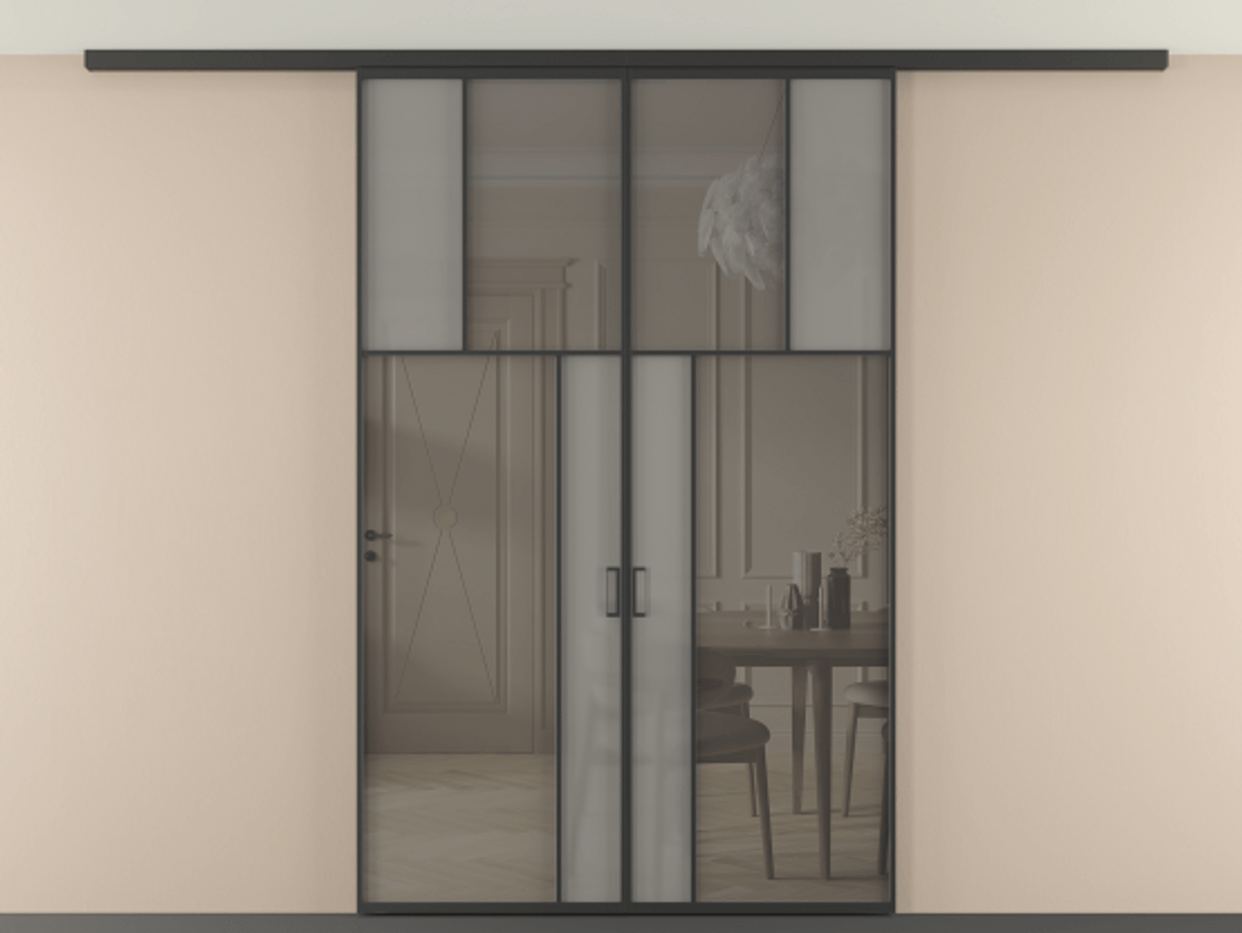 Перегородка Mosaic вдоль стены на потолок двустворчатая #VENDORCODE# #FURNISH# #GLASS# Цена #PRICE# #CURRENCY# | Volhovec