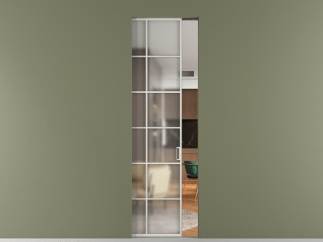 Перегородка Формато скрытый пенал 1 створка АЛПР 040.05 Алюминий серый Сатинированное стекло "Мателюкс Кристал Вижн", калёное, матовое, каленое 6 мм. Цена 168020 ₽ . Фабрика дверей Волховец 8 (800) 551 43 19 Перегородка Формато скрытый пенал 1 створка АЛПР 040.05 Алюминий серый Сатинированное стекло "Мателюкс Кристал Вижн", калёное, матовое, каленое 6 мм Цена 168020 ₽ | Volhovec