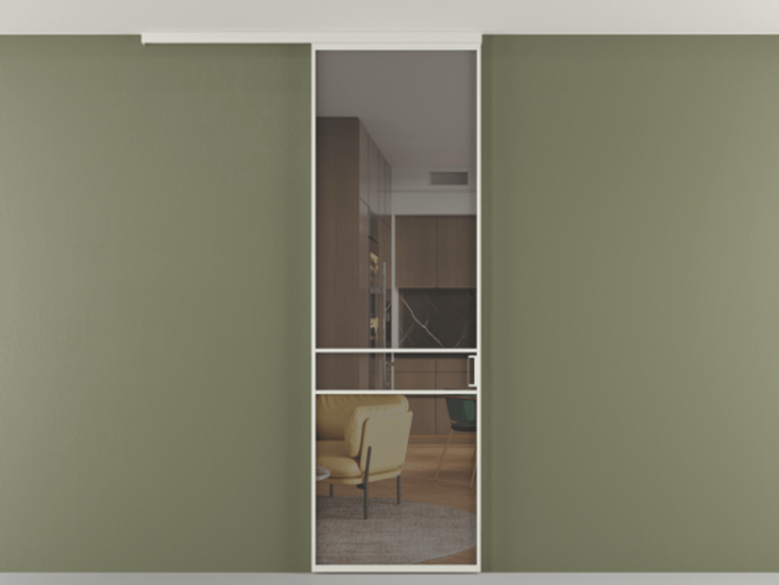 Перегородка Formato вдоль стены на потолок одностворчатая #VENDORCODE# #FURNISH# #GLASS# Цена #PRICE# #CURRENCY# | Volhovec