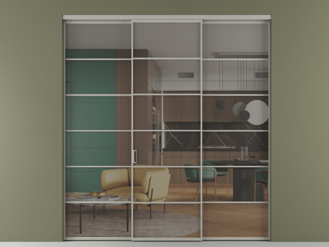 Перегородка Формато внутри проёма 3 створки АЛПР 040.04 Алюминий нейтральный серый Прозрачное серое стекло, триплекс. Цена 254825 ₽ 1. Полотно 3 шт. (800/2100 мм)
2. Комплект установки раздвижной системы
3. Базовый комплект фурнитуры
4.Ручка Рондо. Фабрика дверей Волховец 8 (800) 551 43 19 Перегородка Формато внутри проёма 3 створки АЛПР 040.04 Алюминий нейтральный серый Прозрачное серое стекло, триплекс Цена 254825 ₽ | Volhovec