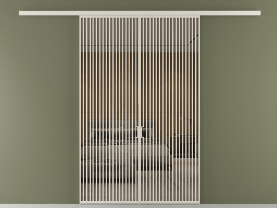 Перегородка Formato вдоль стены 2 створки АЛПР 040.06 Алюминий облачно-серый Рефлективное бронзовое стекло "Stopsol", калёное Цена 445000 ₽ | Volhovec