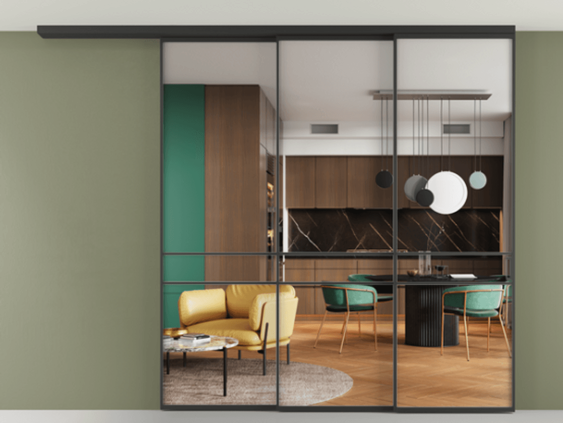 Перегородка Formato вдоль стены на потолок телескопик синхро 3 #VENDORCODE# #FURNISH# #GLASS# Цена #PRICE# #CURRENCY# | Volhovec