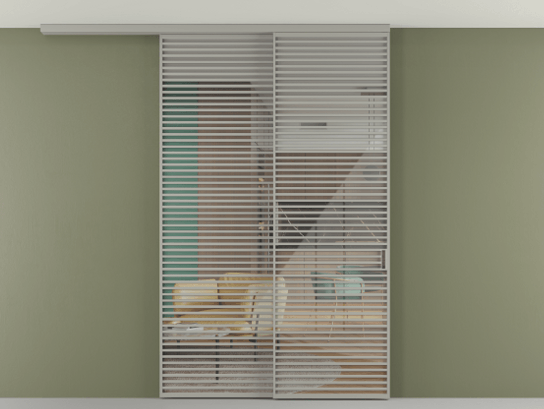 Перегородка Формато вдоль стены на потолок 2 створки с синхронным механизмом АЛПР 040.07 Алюминий нейтральный серый Рефлективное прозрачное стекло "Стопсол", калёное. Цена 463256 ₽ 1. Полотно 2 шт. (800/2100 мм)
2. Комплект установки раздвижной системы
3. Базовый комплект фурнитуры
4.Ручка Рондо. Фабрика дверей Волховец 8 (800) 551 43 19 Перегородка Формато вдоль стены на потолок 2 створки с синхронным механизмом АЛПР 040.07 Алюминий нейтральный серый Рефлективное прозрачное стекло "Стопсол", калёное Цена 463256 ₽ | Volhovec