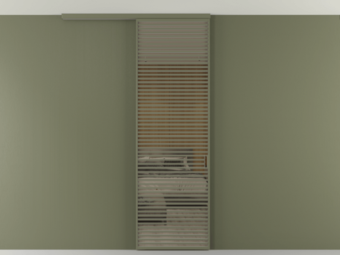 Перегородка Формато вдоль стены на потолок 1 створка АЛПР 040.07 Алюминий оливковый тёмный Рефлективное бронзовое стекло "Стопсол", калёное Цена 193628 ₽ | Volhovec