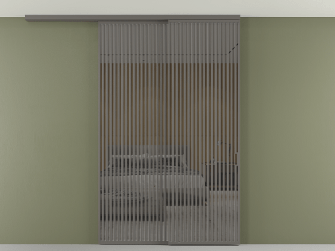 Перегородка Формато вдоль стены на потолок 2 створки с синхронным механизмом АЛПР 040.06 Алюминий классический серый Рефлективное серое стекло "Стопсол", калёное. Цена 463256 ₽ 1. Полотно 2 шт. (800/2100 мм)
2. Комплект установки раздвижной системы
3. Базовый комплект фурнитуры
4.Ручка Рондо. Фабрика дверей Волховец 8 (800) 551 43 19 Перегородка Формато вдоль стены на потолок 2 створки с синхронным механизмом АЛПР 040.06 Алюминий классический серый Рефлективное серое стекло "Стопсол", калёное Цена 463256 ₽ | Volhovec