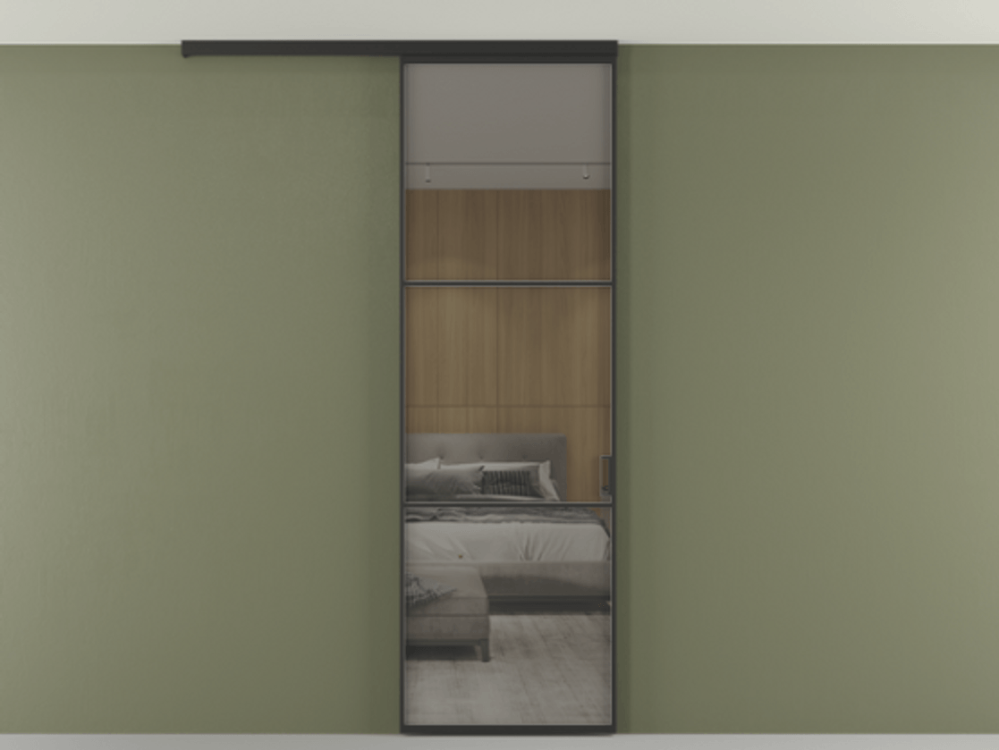 Перегородка Formato вдоль стены на потолок одностворчатая #VENDORCODE# #FURNISH# #GLASS# Цена #PRICE# #CURRENCY# | Volhovec