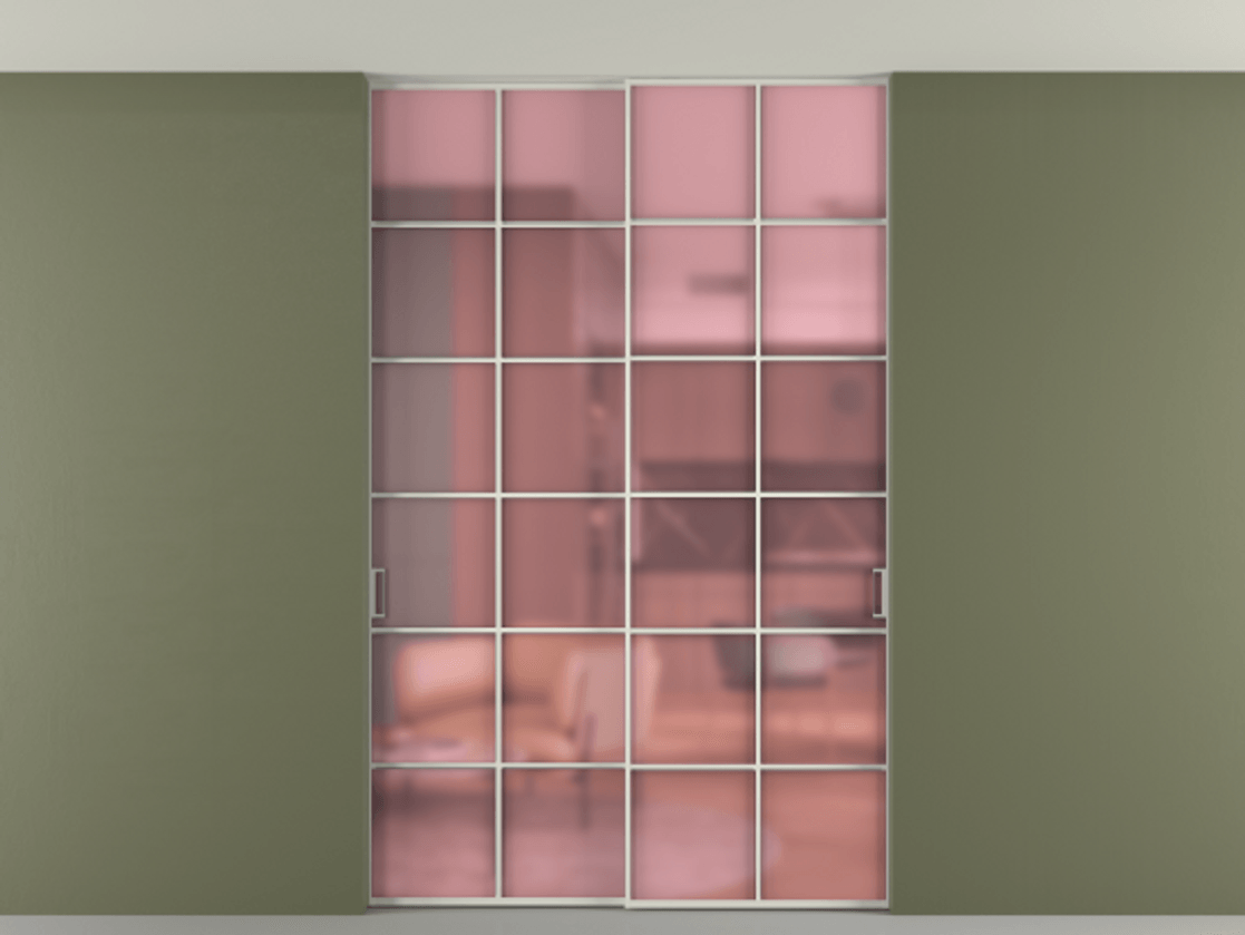 Перегородка Formato внутри проёма двустворчатая со скрытым креплением в потолок АЛПР 040.05 Алюминий Белый Сатинированное розовое стекло, триплекс. Скрытый короб БЕЛ Цена 263164 ₽ 1. Полотно 2 шт. (800/2100 мм)
2. Комплект установки раздвижной системы
3. Базовый комплект фурнитуры
4. Ручка RONDO. Фабрика дверей Волховец 8 (800) 551 43 19 Перегородка Formato внутри проёма двустворчатая со скрытым креплением в потолок АЛПР 040.05 Алюминий Белый Сатинированное розовое стекло, триплекс Цена 263164 ₽ | Volhovec