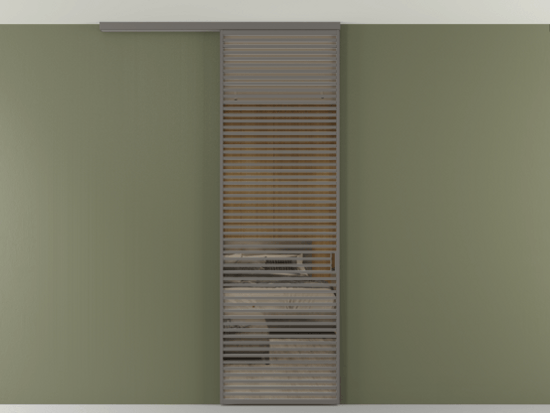 Перегородка Формато вдоль стены на потолок 1 створка АЛПР 040.07 Алюминий классический серый Рефлективное бронзовое стекло "Стопсол", калёное Цена 193628 ₽ | Volhovec