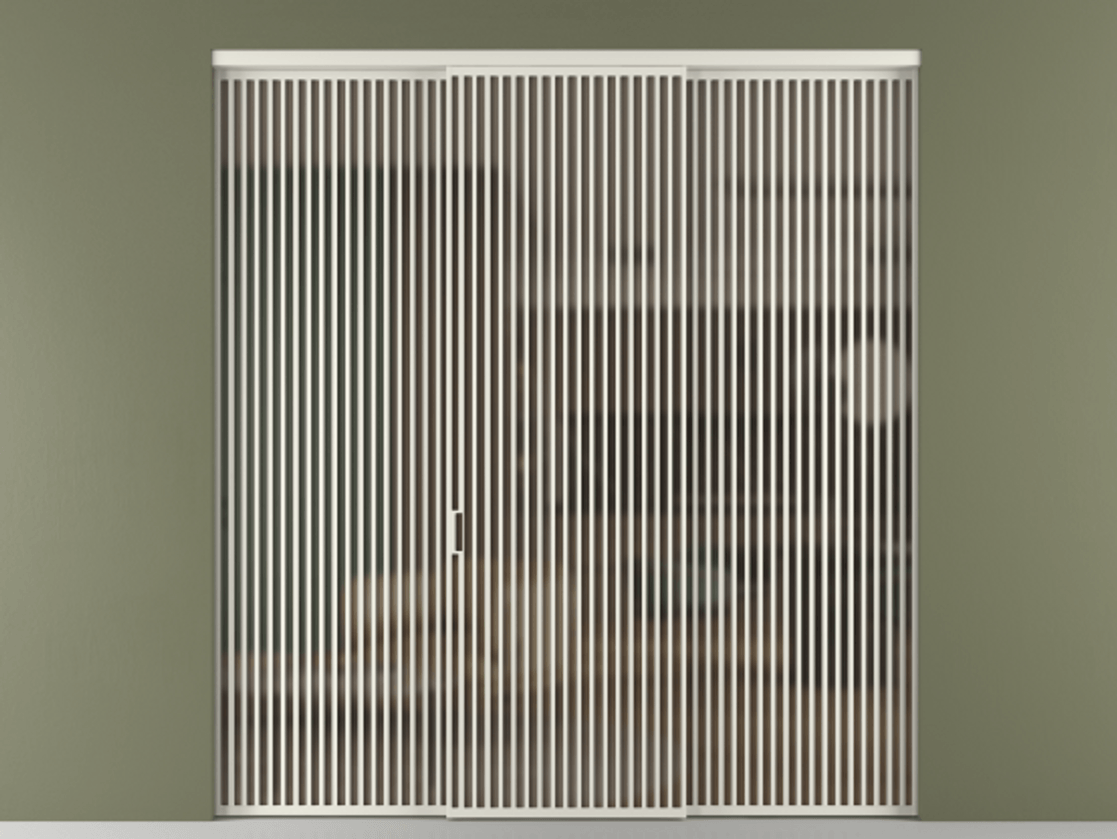 Перегородка Формато внутри проёма 3 створки АЛПР 040.06 Алюминий Белый Сатинированное бронзовое стекло, триплекс Цена 437900 ₽ | Volhovec